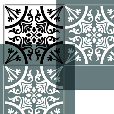 Benedict Tile Stencil for Painting. Based on tile at St Albans Cathedral