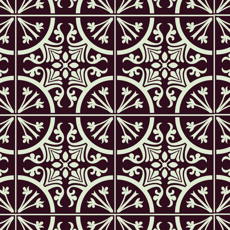 St albans tile stencil for painting - Stencil Up