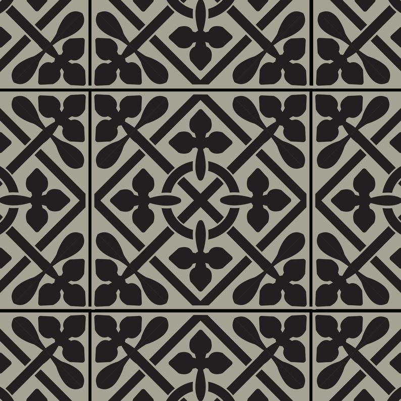 repeat pattern tile effect stencil for painting floors and walls