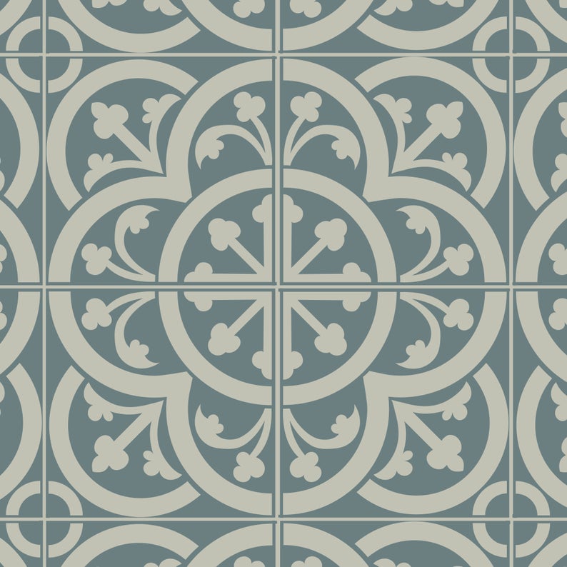 Abbey Tile Stencil for Walls and Floors
