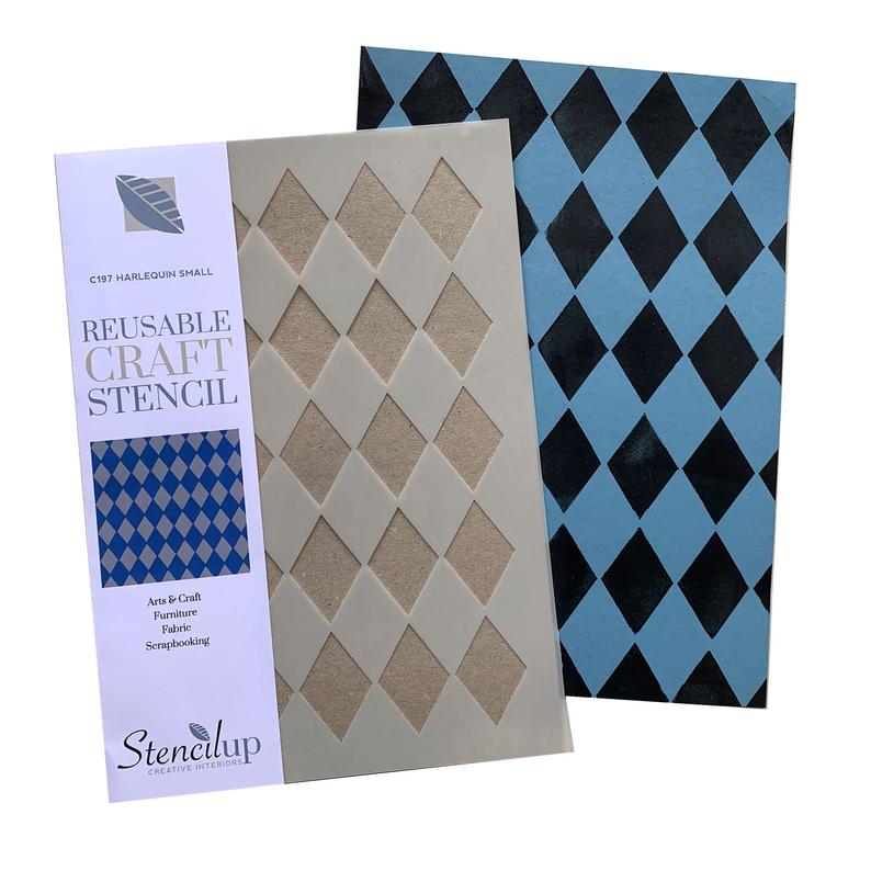 harlequin small diamond stencil pattern - stencilup.co.uk