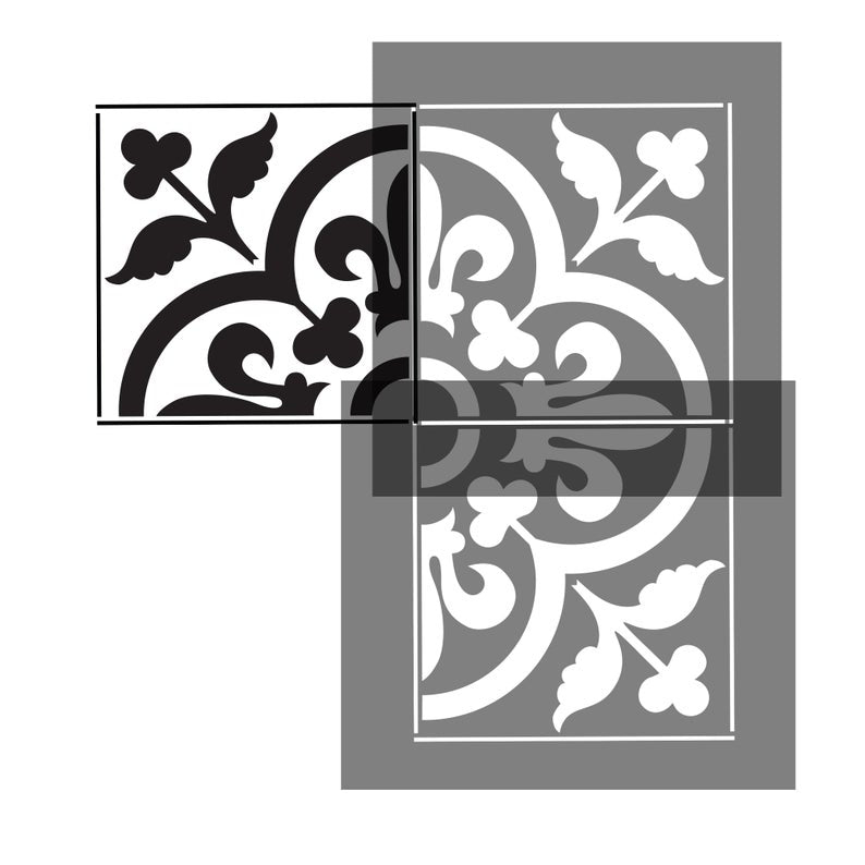 Fleur de Lis Tile Stencil for Walls and Floors