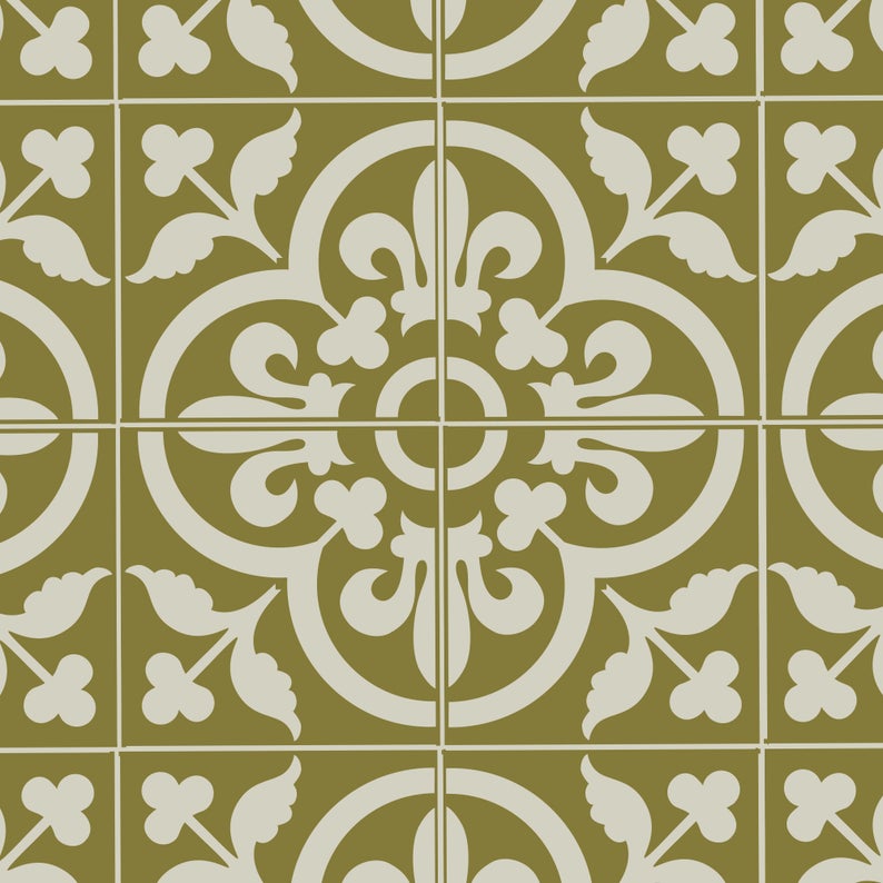 fleur de lis tile pattern stencil