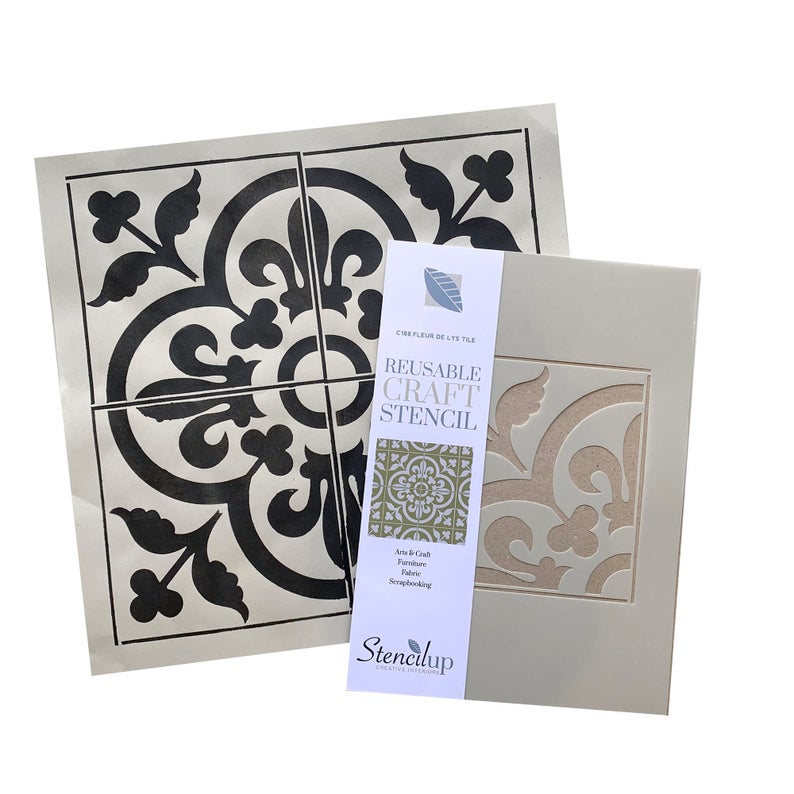 Fleur de lis tile design stencil