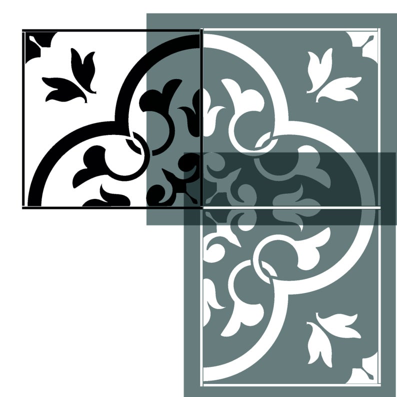 Toledo Tile Stencil for Walls and Floors