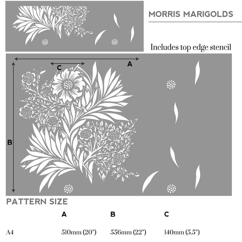 William Morris Marigold Stencil - stencilup.co.uk