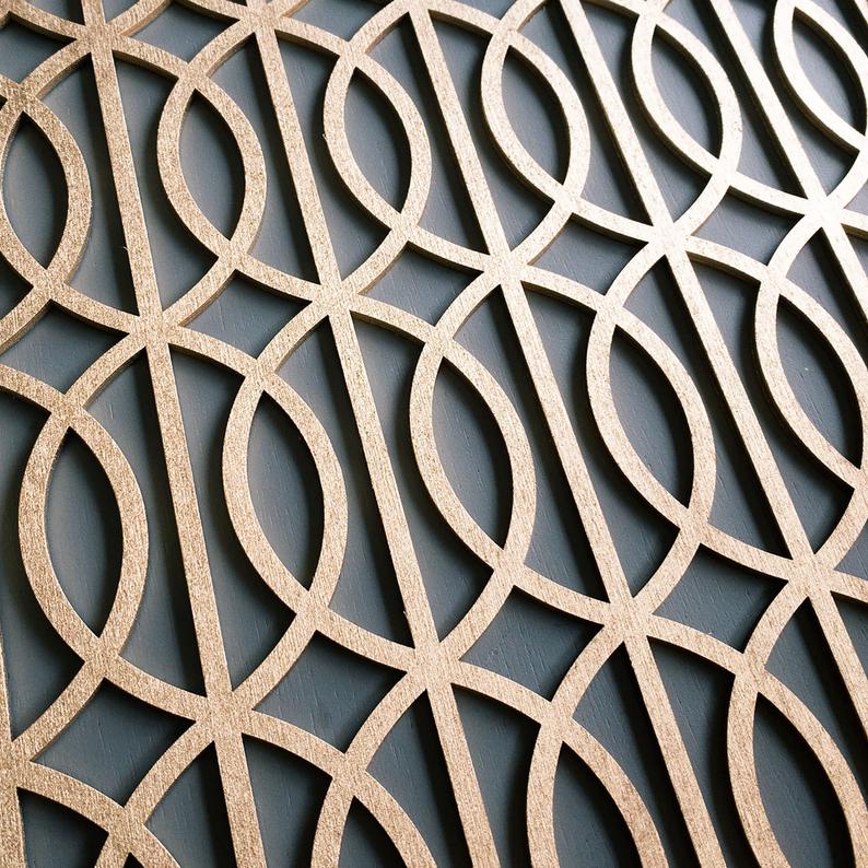 Art Deco Lattoc wooden inlay panel for furniture - stencilup.co.uk