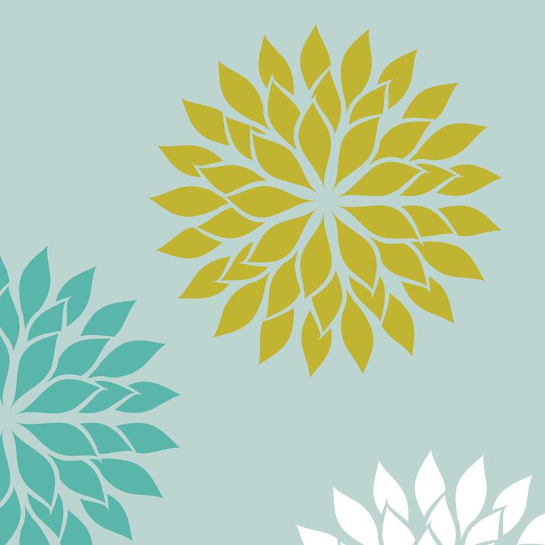 dahlia stencil - flower stencil for painting - stencil.co.uk