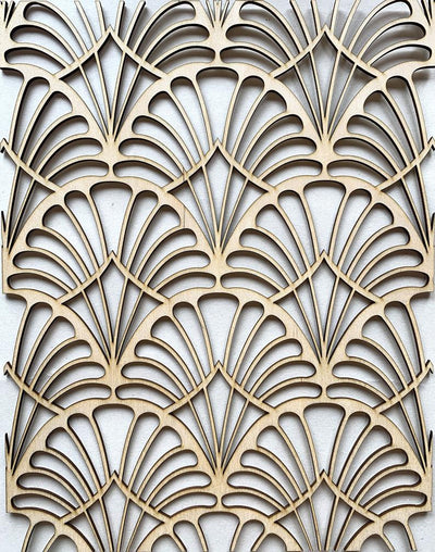 Art Deco wooden only inlay - wooden appliqué - stencil.co.uk