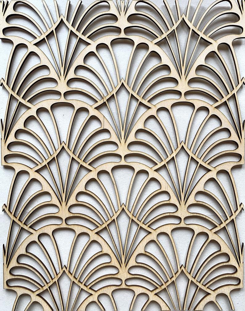 Art Deco wooden only inlay - wooden appliqué - stencil.co.uk
