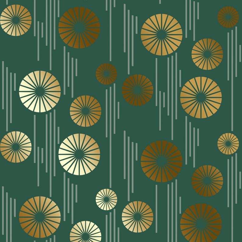 Oriental pine cone stencil for painting furniture - stencilup.co.uk