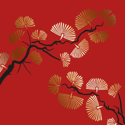 Pine Tree Oriental stencil for painting - CHinoiserie design - stencilup.co.uk