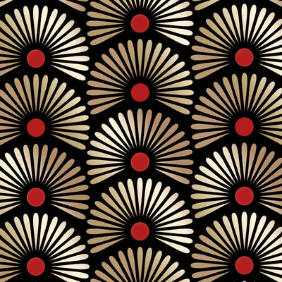 Oriental fans art deco chinoiserie stencil
