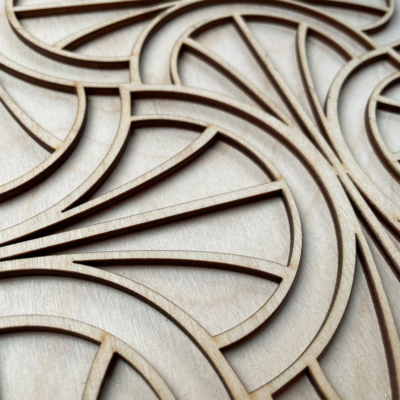 Art Deco wooden panel - adhesive lattice panel for furniture - stencill up.co.uk