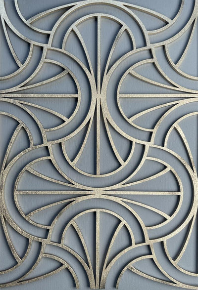 Art Deco wooden panel - adhesive lattice panel for furniture - stencill up.co.uk