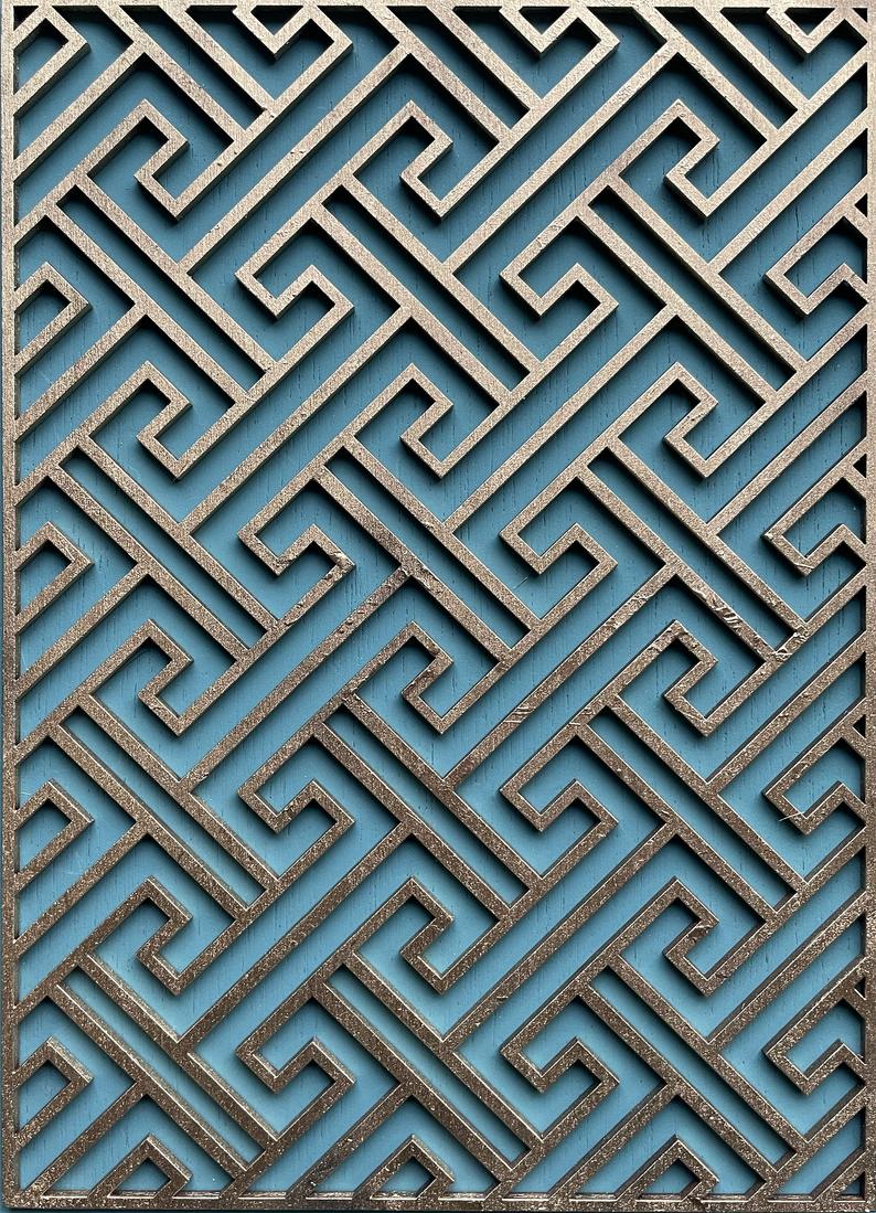 Sayagta wooden panel - oriental lattice panel - stencil up.co.uk