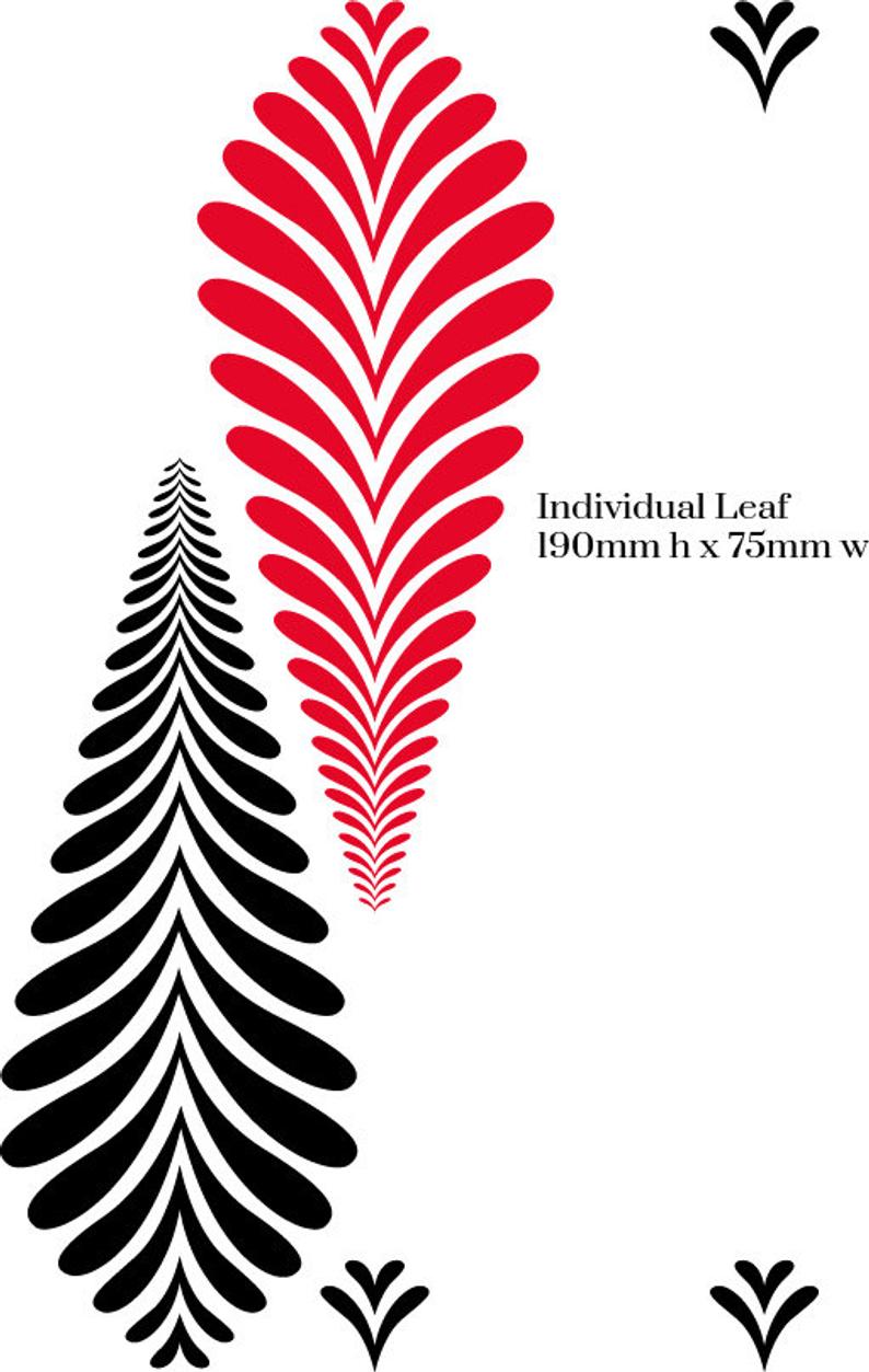 art deco leaves stencil for painting furniture - stencilup.co.uk