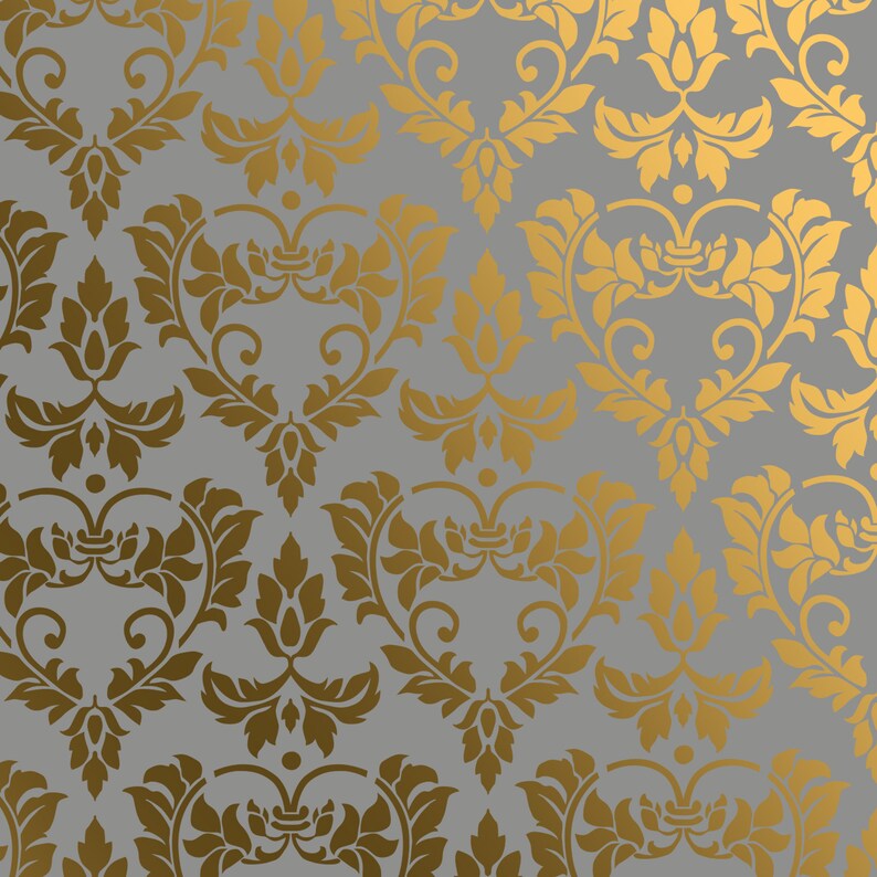 Damask Hearts - damask stencil for painting - stencil.co.uk
