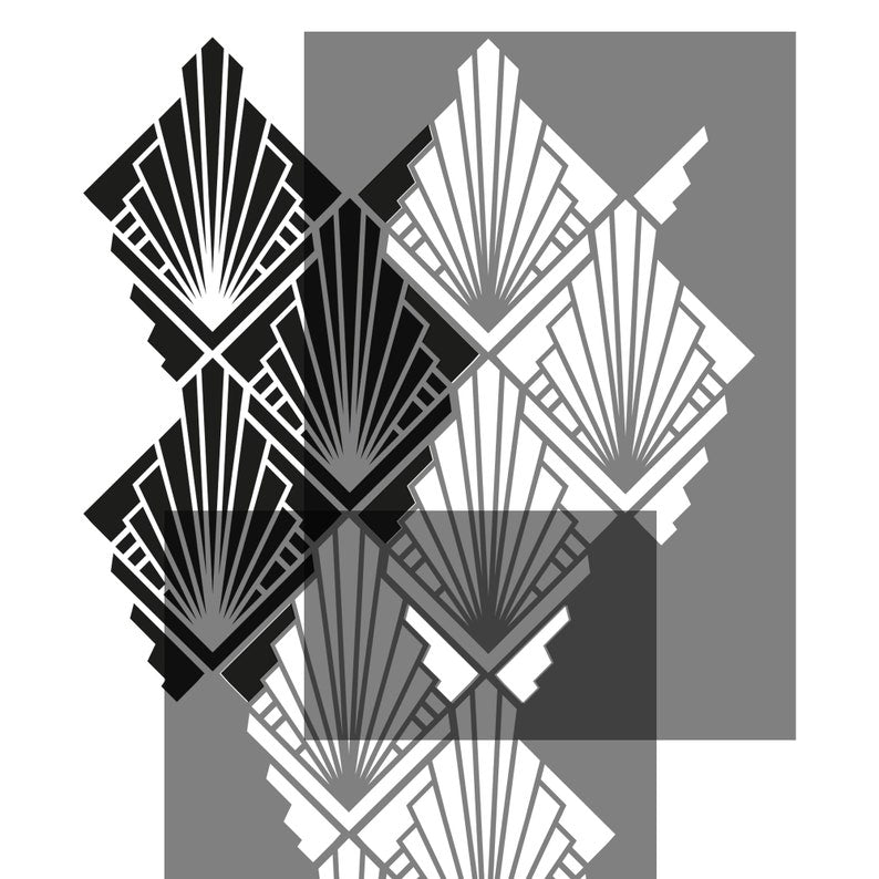 Aart deco self adhesive stencil - peel and stick backing