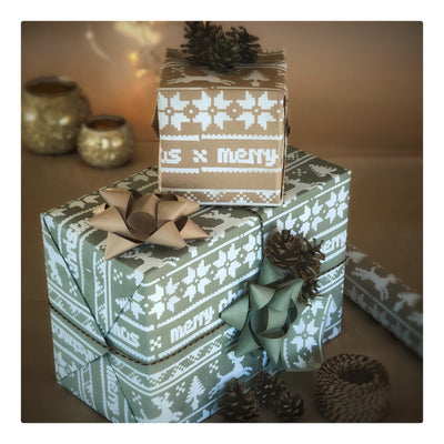 christmas stencil wrapping paper