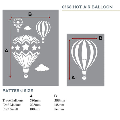 Hot Air Balloons Wall Stencil