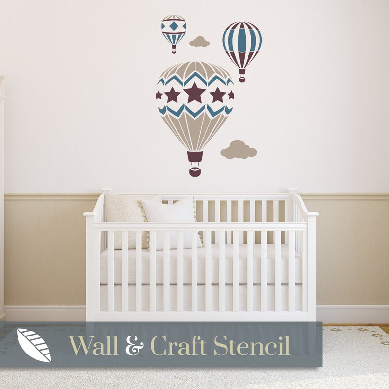 Hot Air Balloons Wall Stencil