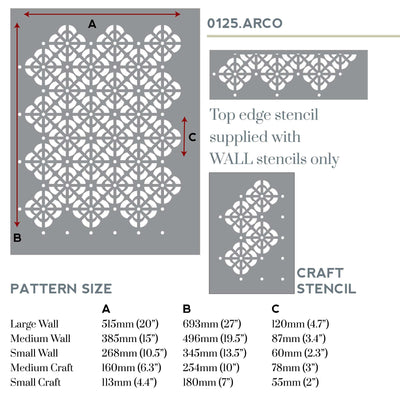 Arco lattice wall stencil measurements
