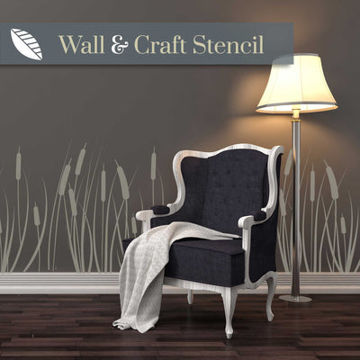 cattail wall stencil - stencil.co.uk