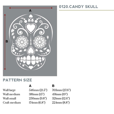Candy Skull Motif Wall Stencil