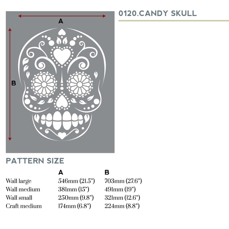 Candy Skull Motif Wall Stencil