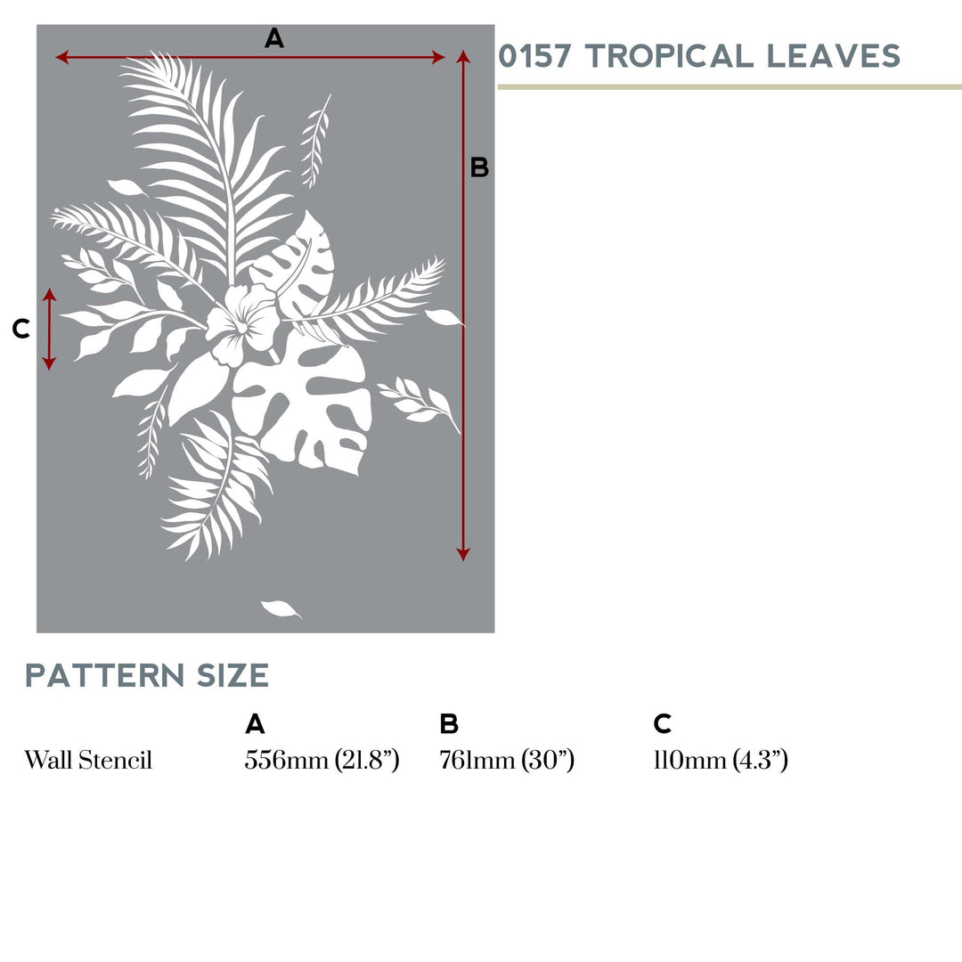 Tropical Leaves Wall Stencil create a tropical feature wall STENCIL UP