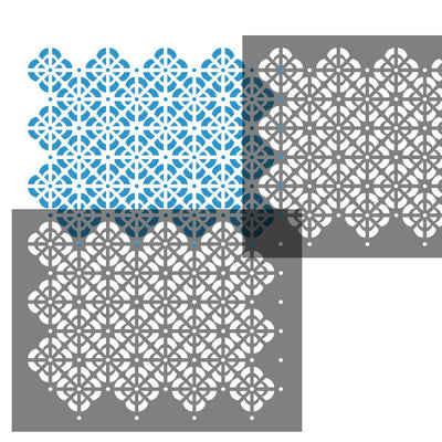Arco lattice wall stencil overlay