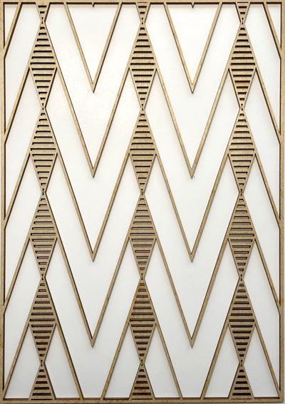 Art deco wooden lattice panel - stencilup.co.uk