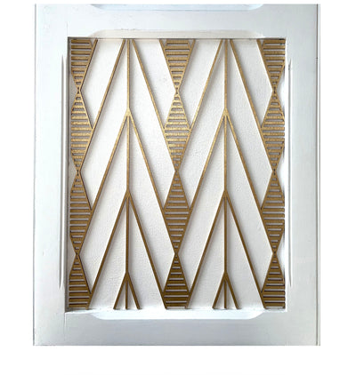 Art deco wooden lattice panel - stencilup.co.uk