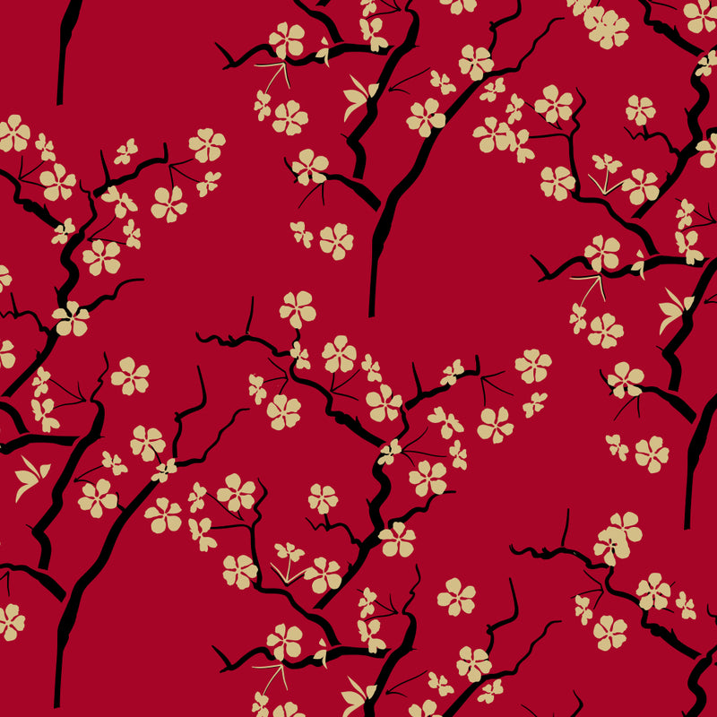 sakura cherry blossom repeating painted wall stencil